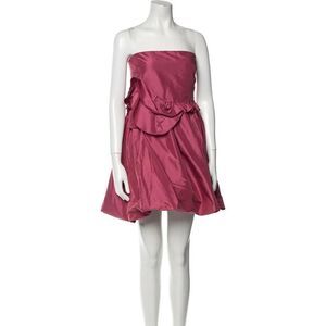 NEW Cynthia Rowley Silk Strapless Babydoll Mini Dress,‎ Rose, Size 10